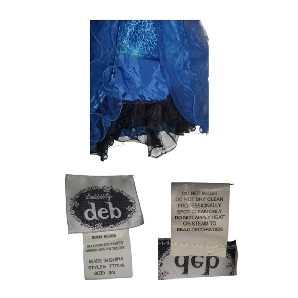 Deb Dress Vintage y2k Blue Leopard Print Tulle Sequin Gem Trashy Club Mini Tutu - Picture 14 of 16